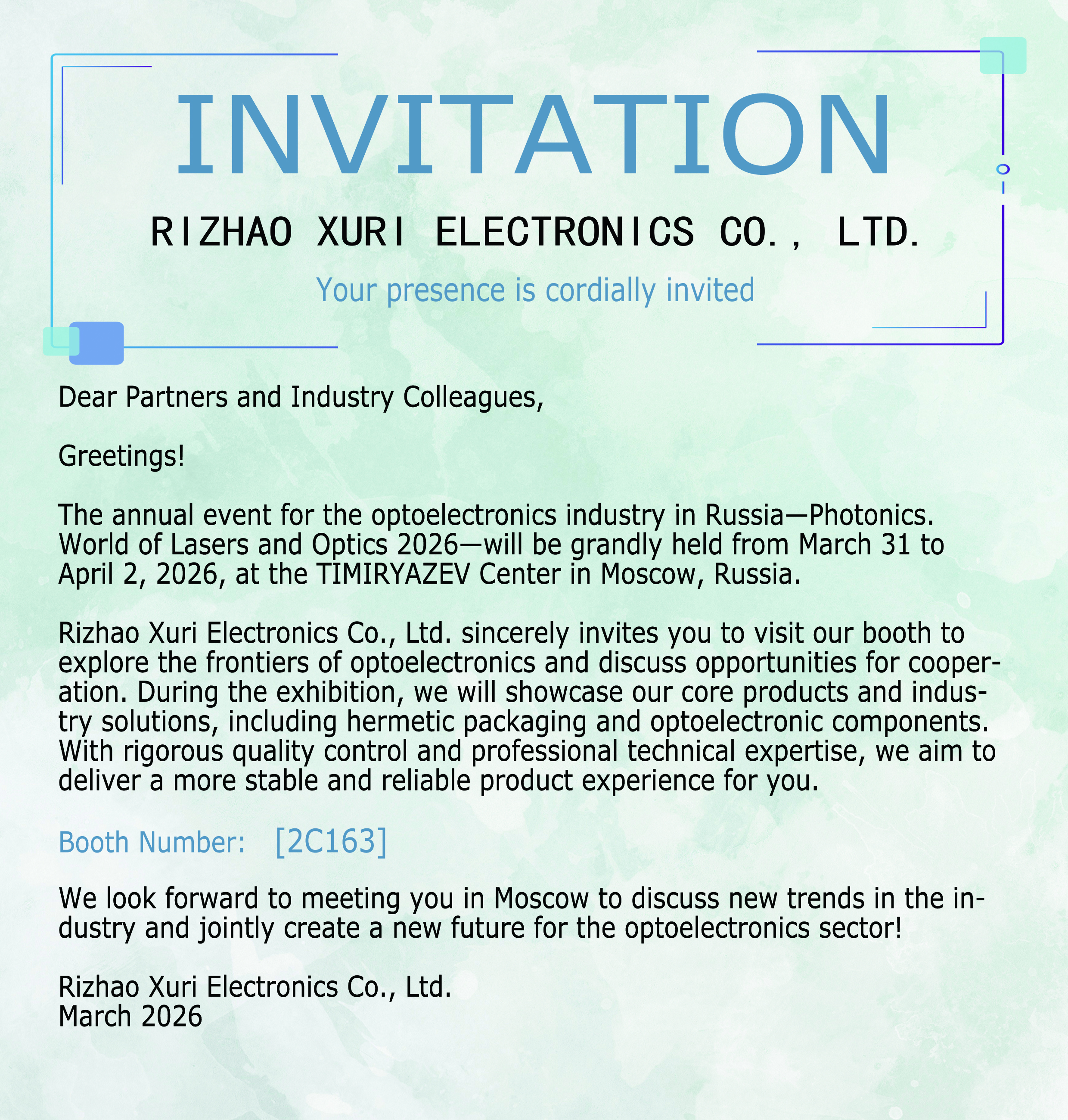 Eine Kopie des Einladungsschreibens